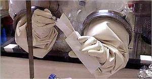F.B.I. forensics analyzing contaminated letter